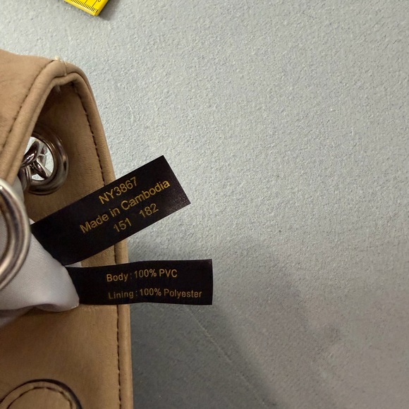 Nicole Miller Tan Shoulder Bag with Chain Straps - Picture 11 of 11